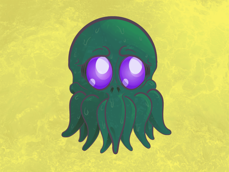 Cute-thulhu animated gifs creep cthulhu cute design eldritch gif hp lovecraft illustration rlyeh sea vector