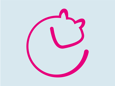 cat-2 animal cat clean pink simplicity singleline