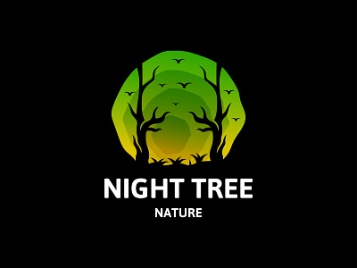 Night tree black branding creative design graphic design icon illustration logo shape vector