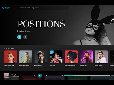 Music Me app dashboard design music spotify ui