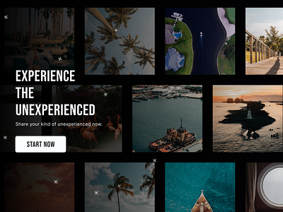 Experience the Unexperienced about us collage design gallary landing page photos ui
