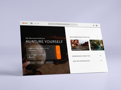 Nurture Yourself about us design home landing page minimal search ui