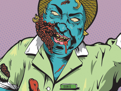 Doris Dead poster dead design doris graphic gun illustration meat mystery poster smoke target zombie