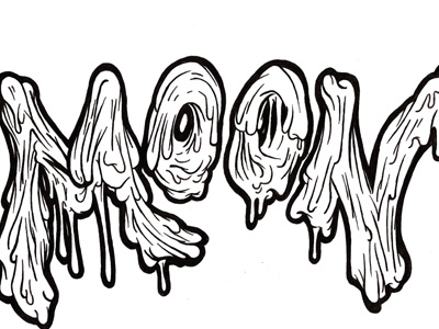 Moon. Ew. hand drawn poster typography