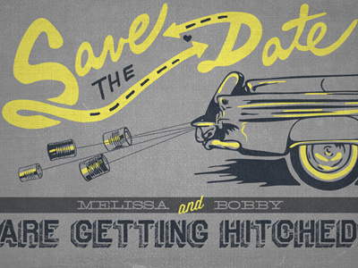 Save the Dates design illustration postcard typography