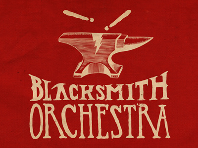 Blacksmith Orchestra design illustration logo typography