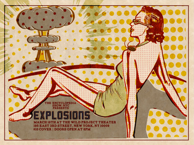 Explosions Poster design illustration new york performance poetry poster poster design typography