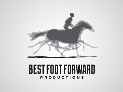 Best Foot Forward Productions Logo branding design film logo movie production company