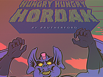 Hungry Hungry Hordak (in)action figure brutherford cartoon clutter poster print typography