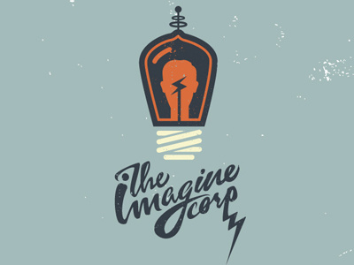 The Imagine Corporation (Logo 2) booth branding brutherford company corporation design factory future graphic hoodie icon illustration imagine logo mascot materials promotional retro ryan rutherford trade show typography
