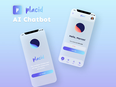 AI Chatbot app - concept design 3d app chatbot design glassmorphism graphic design illustration mobile responsive ui ux
