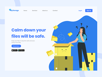 Landing Page MyStorage animation app design flat graphic design illustration ui ux web website