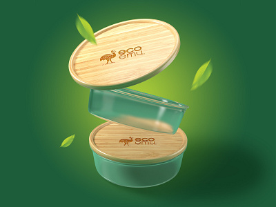 EcoEmu amazonjay bamboo bird branding eco emu food storage logo logo design