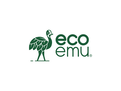 EcoEmu amazonjay bird brand branding eco emu green logo
