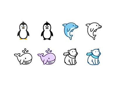 Blue Splash 1 animals bear blue blue splash brand branding dolphin icon icon design logo penguin polar splash whale
