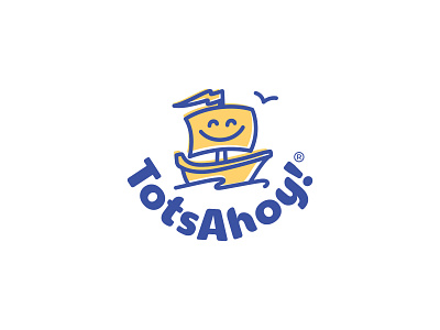 Tots Ahoy! brand branding design happy kids logo ship smile splash mats totsahoy