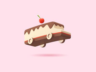 Sweet Delivery 3D 3d 3d model branding bus cake delivery food logo logo design render sweet sweet delivery