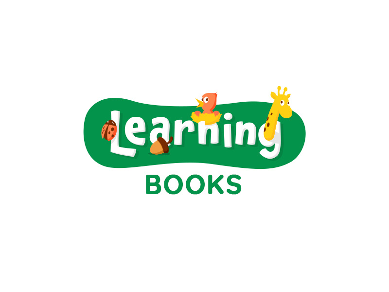 Learning Books ladybug giraffe nest ancitis design logo letters animals children kids book learning