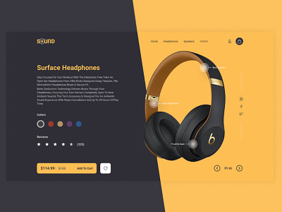 Surface headphones branding design designer figma headphones ui userexperience userinterface ux