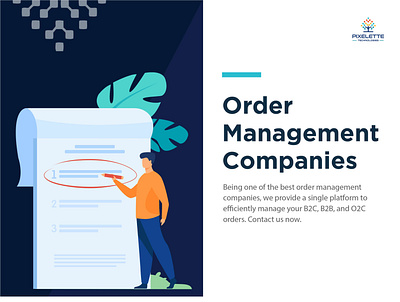 Order Management Companies | Pixelette Technologies branding company digital illustration