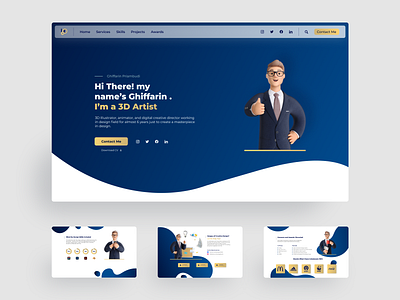 Portfolio Website Design 3d ui adobe xd figma freelance interface landing page portfolio portfolio website ui ui ux ui design uiux