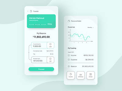 Digital Money Managing Concept App e wallet figma finance interface mobile app money portfolio transaction ui uidesign uiux