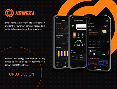 Homeza Smart Home application application development ui uiux user experience user interface ux web design