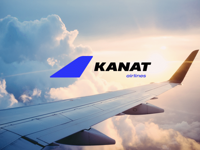 KANAT airlines logo design adobe illustrator airlines branding design gif graphic design illustration logo logo design motion graphics