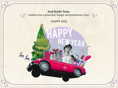 Happy New Year adobe illustrator aral developers aral studio card design creative designs design graphic design illustration merry christmas new year