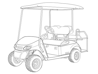 EZGO Rendering golf hand drawn industrial design schematic sports