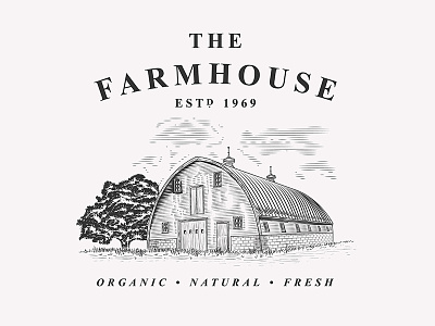 Farmhouse illustration branding farmhouse farming illustration logo retro vector vintage