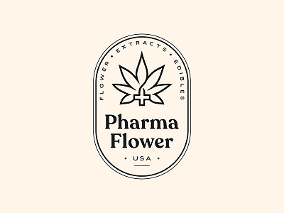 Pharma Flower branding cannabis design flower hemp logo marijuana medical modern