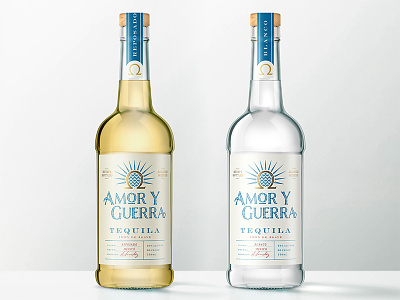 Amor Y Guerra tequila alcohol blanco design distillery label mezcal modern premium reposado tequila