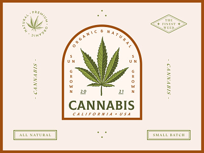 New Cannabis logo illustration branding cannabis cbd design hemp illustration label logo luxury marijuana packaging premium retro vintage wild