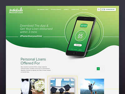 Indiabulls Personal Loan App landing page app applandingpage appwebsite landingpage ui uiux website websitedesigns websites