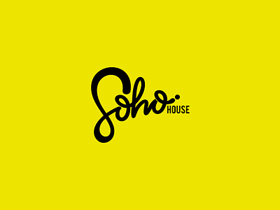 Soho black house lettering logo soho yellow