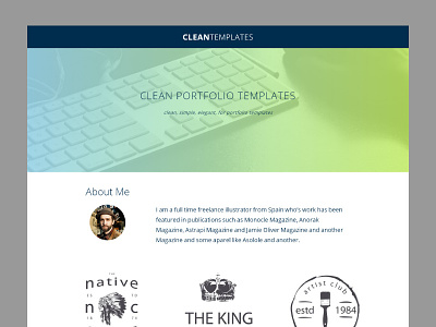 Clean Portfolio page clean elegant gradient interfaces portfolio simple ui website