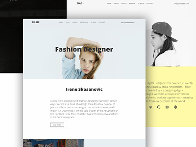 Dash bootstrap clean creative elegant fashion minimal modern personal responsive template typography