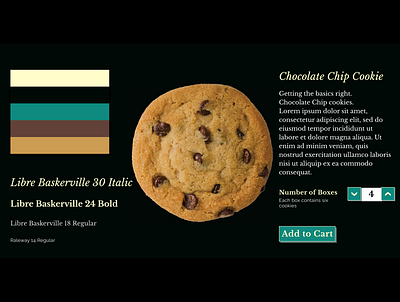 Style Tile for a Luxury Cookie Brand branding colors typefaces ui design web design