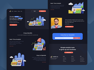 Analytic Tools Landing Page UI Design