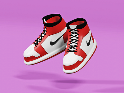 Nike Shoes 3d Illustration