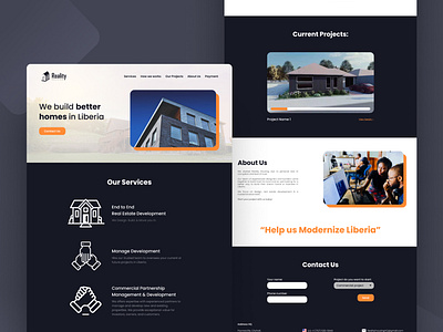 Reality Housing Landing Page UI Design