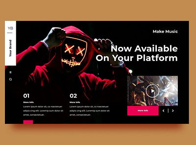 Music Landing Page app branding business illustration landing page music ui web web design