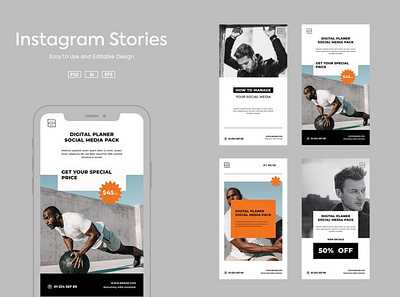 Instagram Story Template branding business design editable feed illustration instagram media template typography