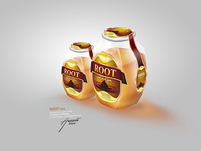 root honey 3d branding graphic design