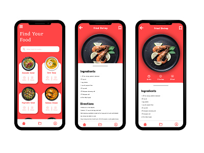 Food App Mobile food menu mobile red ui ux