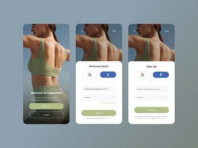 YogaLovers - Sign Up #DailyUi #001 dailyui dailyui 001 fitness registration registration mobile sign in sign up ui yoga