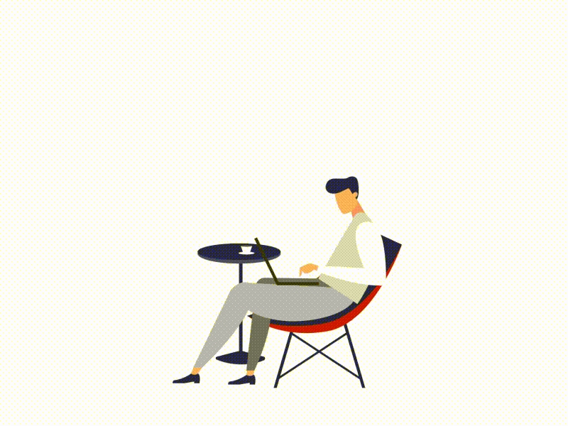 man in cafe by Elena Minkevich on Dribbble