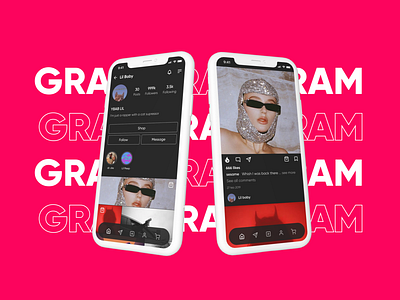 GRAM app clone mobile ui