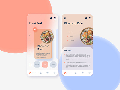 Cooking App cooking app figma glass morphism graphic design illustration mobile app uiux